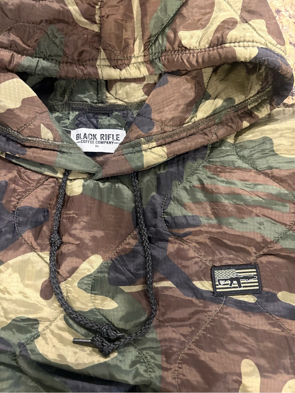 Black Rifle Coffee Company Men’s Woodland Camo Hooded Field Jacket - Brown/Green